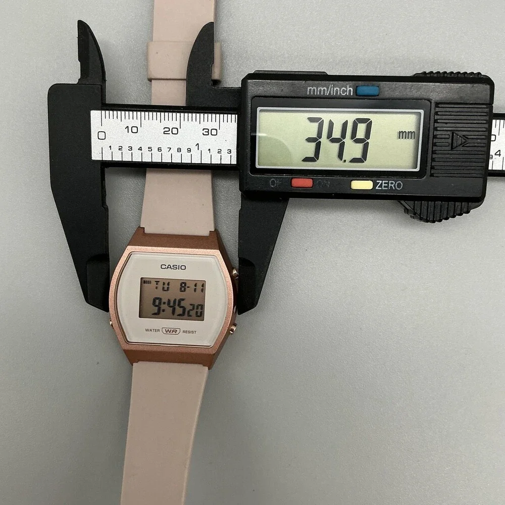 Casio W-204 Womens Watch 35mm White Digital Dial Pink Strap Backlight